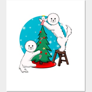 Christmas Bichon Tree Posters and Art